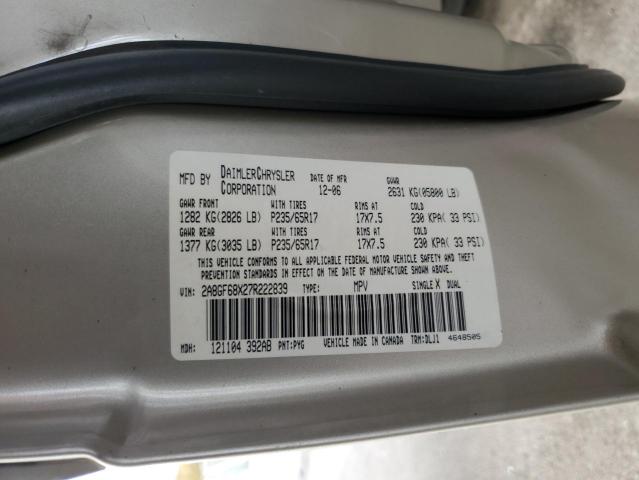 Photo 10 from auction – 2007 CHRYSLER PACIFICA T with VIN 2A8GF68X27R222839