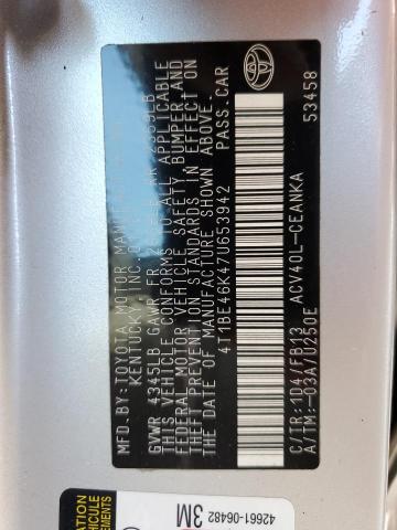 Photo 10 from auction – 2007 TOYOTA CAMRY CE with VIN 4T1BE46K47U653942