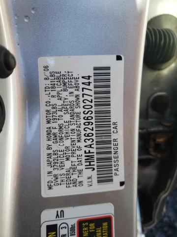 Photo 10 from auction – 2006 HONDA CIVIC HYBR with VIN JHMFA36296S027744