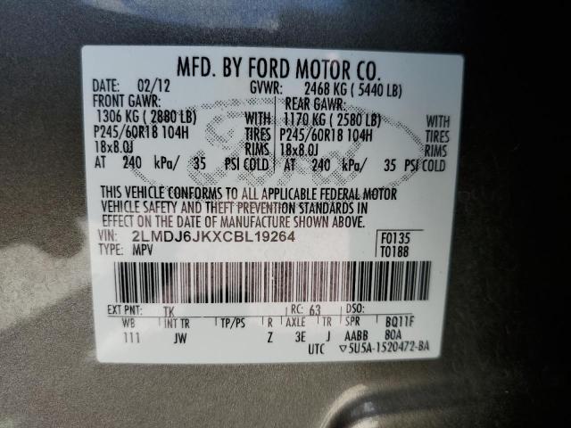 Photo 10 from auction – 2012 LINCOLN MKX with VIN 2LMDJ6JKXCBL19264