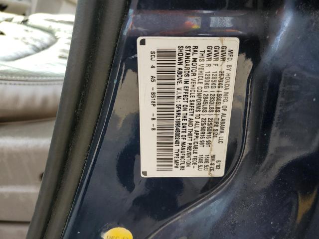 Photo 10 from auction – 2004 HONDA ODYSSEY EX with VIN 5FNRL18964B002401