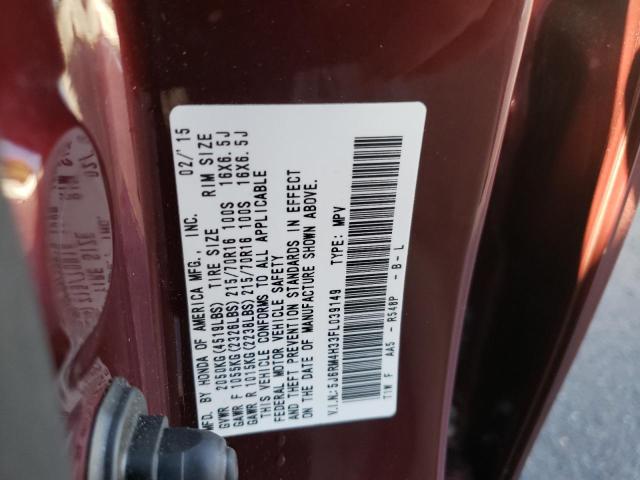 Photo 10 from auction – 2015 HONDA CR-V LX with VIN 5J6RM4H33FL039149