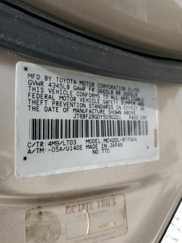 Photo 10 from auction – 2000 LEXUS ES 300 with VIN JT8BF28G0Y5090221