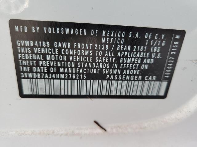Photo 10 from auction – 2017 VOLKSWAGEN JETTA SE with VIN 3VWDB7AJ4HM276215