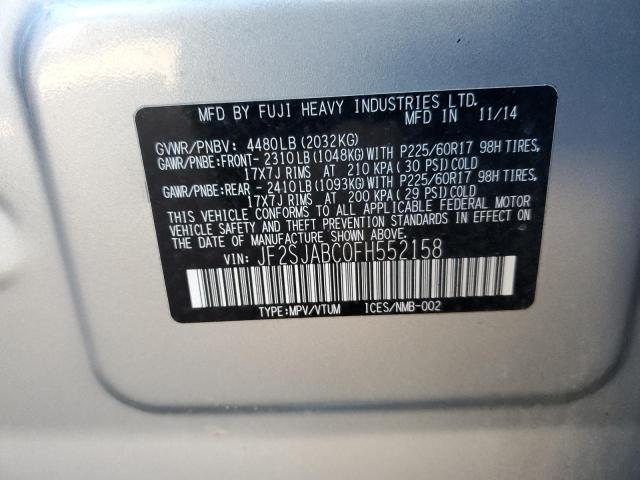 Photo 10 from auction – 2015 SUBARU FORESTER 2 with VIN JF2SJABC0FH552158