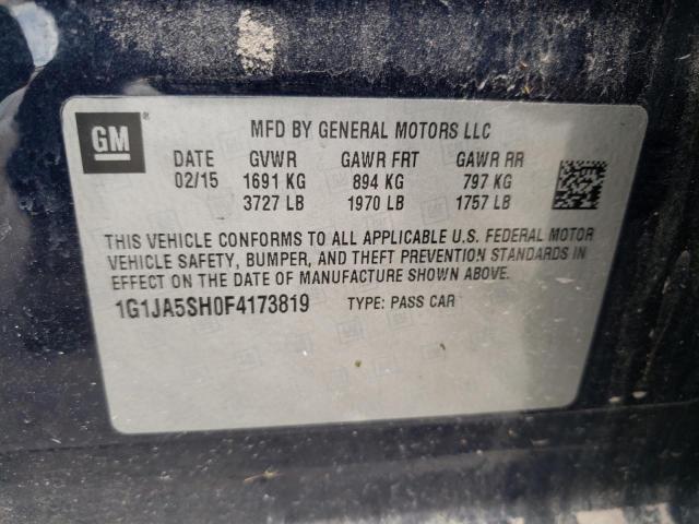 Photo 10 from auction – 2015 CHEVROLET SONIC LS with VIN 1G1JA5SH0F4173819