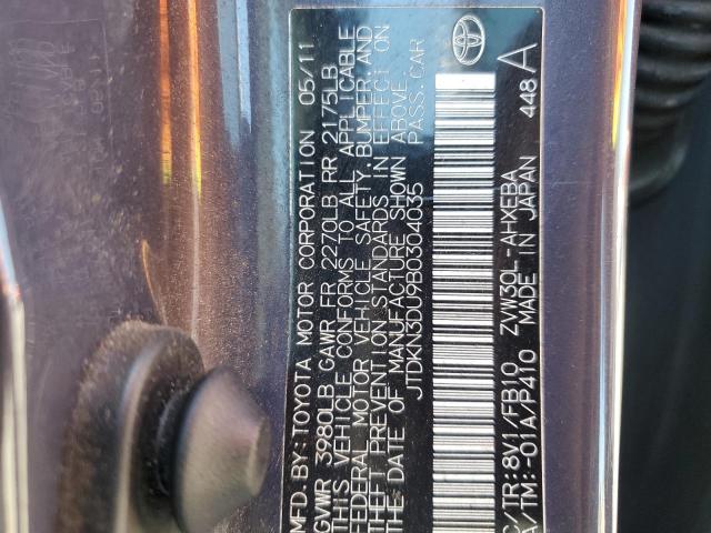 Photo 10 from auction – 2011 TOYOTA PRIUS with VIN JTDKN3DU9B0304035