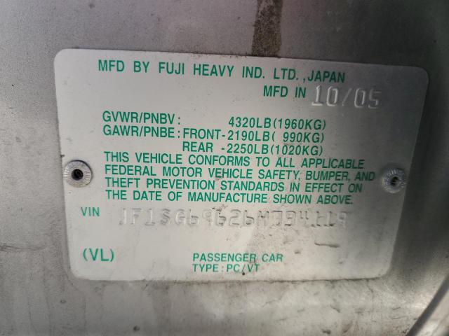 Photo 10 from auction – 2006 SUBARU FORESTER with VIN JF1SG69626H734119