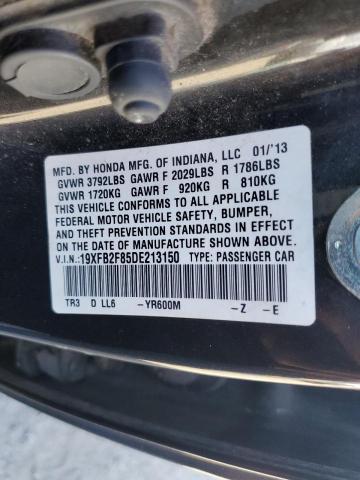Photo 10 from auction – 2013 HONDA CIVIC EX with VIN 19XFB2F85DE213150