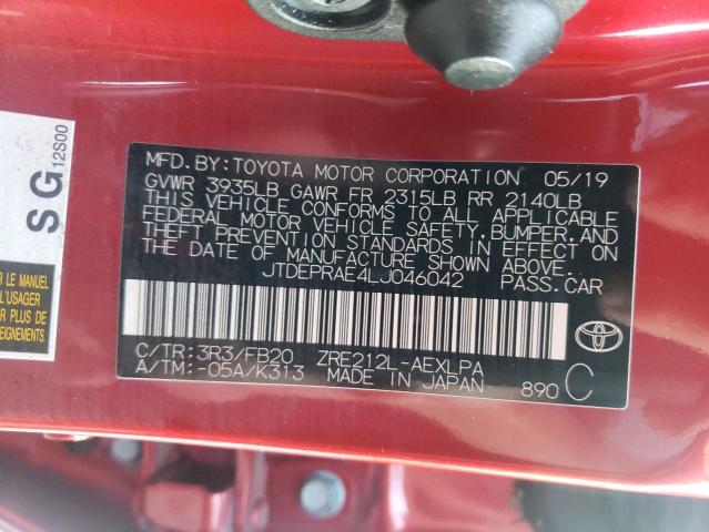 Photo 10 from auction – 2020 TOYOTA COROLLA LE with VIN JTDEPRAE4LJ046042
