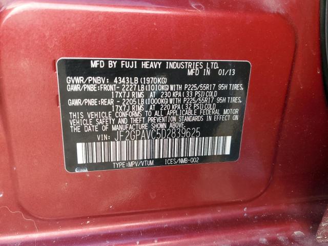 Photo 10 from auction – 2013 SUBARU XV CROSSTR with VIN JF2GPAVC5D2839625