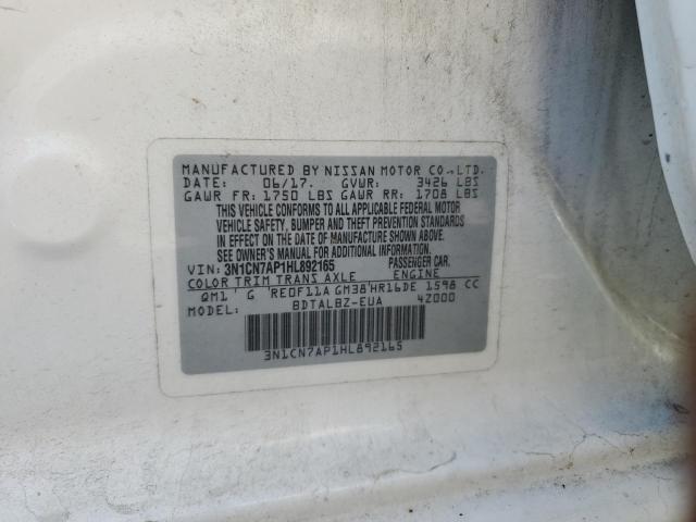 Photo 10 from auction – 2017 NISSAN VERSA S with VIN 3N1CN7AP1HL892165