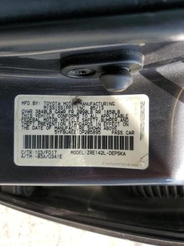 Photo 10 from auction – 2013 TOYOTA COROLLA BA with VIN 5YFBU4EE1DP205895