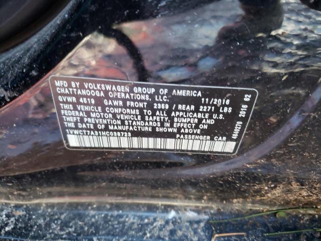 Photo 10 from auction – 2017 VOLKSWAGEN PASSAT SEL with VIN 1VWCT7A31HC038723