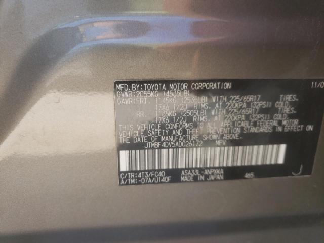 Photo 10 from auction – 2010 TOYOTA RAV4 with VIN JTMBF4DV5AD026172