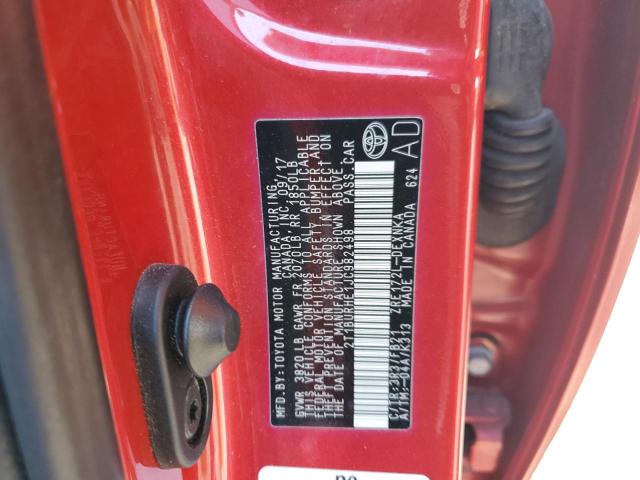 Photo 10 from auction – 2018 TOYOTA COROLLA L with VIN 2T1BURHE1JC982498