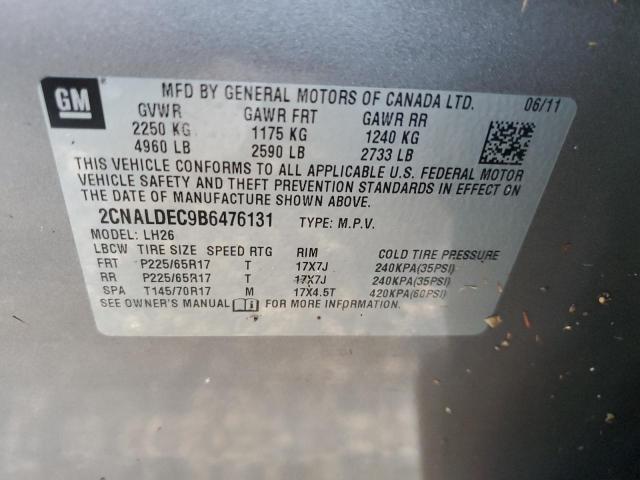 Photo 10 from auction – 2011 CHEVROLET EQUINOX LT with VIN 2CNALDEC9B6476131