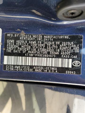 Photo 10 from auction – 2014 TOYOTA CAMRY L with VIN 4T1BF1FK6EU804675