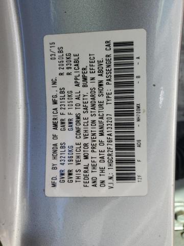 Photo 10 from auction – 2015 HONDA ACCORD EX with VIN 1HGCR2F76FA133207
