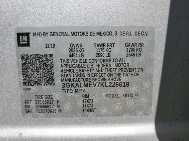 Photo 10 from auction – 2019 GMC TERRAIN SL with VIN 3GKALMEV7KL226618