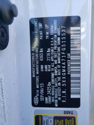 Photo 10 from auction – 2015 KIA OPTIMA LX with VIN 5XXGM4A71FG515537