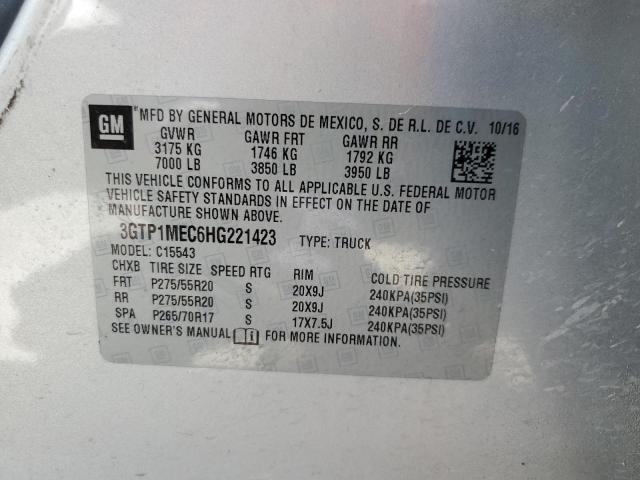 Photo 10 from auction – 2017 GMC SIERRA C15 with VIN 3GTP1MEC6HG221423