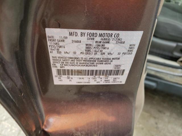 Photo 10 from auction – 2010 FORD ESCAPE XLT with VIN 1FMCU9DGXAKB29393