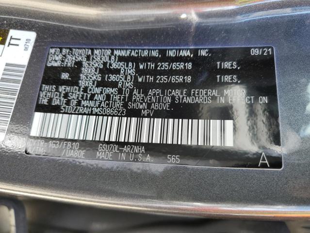 Photo 10 from auction – 2021 TOYOTA HIGHLANDER with VIN 5TDZZRAH1MS086623