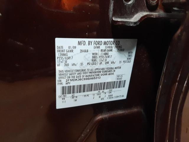 Photo 10 from auction – 2009 FORD EDGE SE with VIN 2FMDK36C69BA65313
