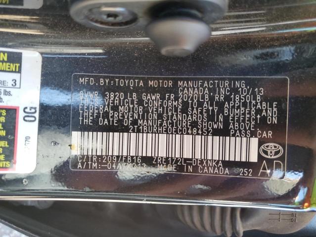 Photo 10 from auction – 2014 TOYOTA COROLLA L with VIN 2T1BURHE0EC048452