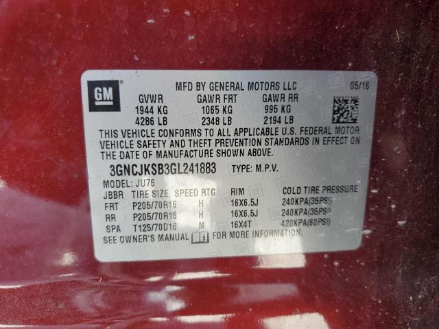 Photo 10 from auction – 2016 CHEVROLET TRAX LS with VIN 3GNCJKSB3GL241883