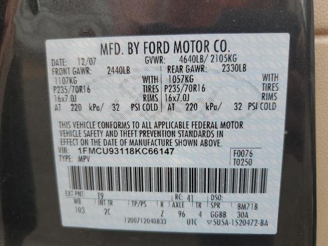 Photo 10 from auction – 2008 FORD ESCAPE XLT with VIN 1FMCU93118KC66147