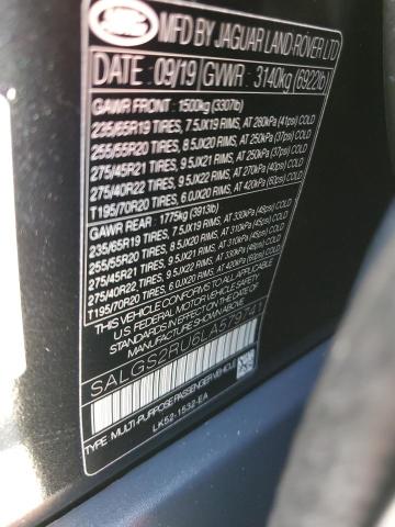 Photo 10 from auction – 2020 LAND ROVER RANGE ROVE with VIN SALGS2RU6LA579741