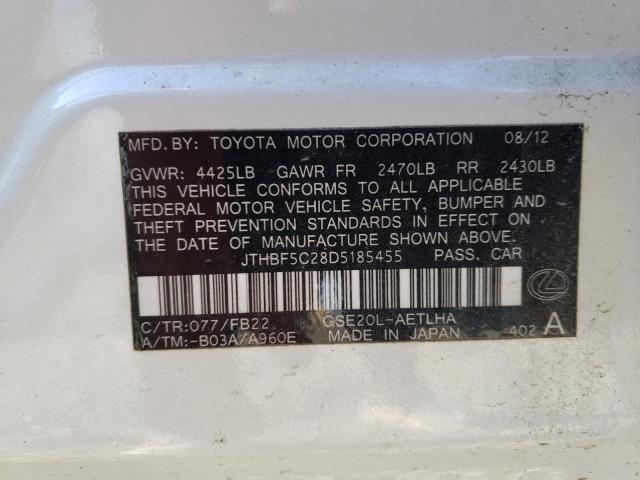 Photo 10 from auction – 2013 LEXUS IS 250 with VIN JTHBF5C28D5185455