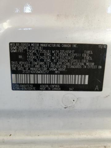 Photo 10 from auction – 2011 TOYOTA RAV4 with VIN 2T3ZF4DV5BW065217