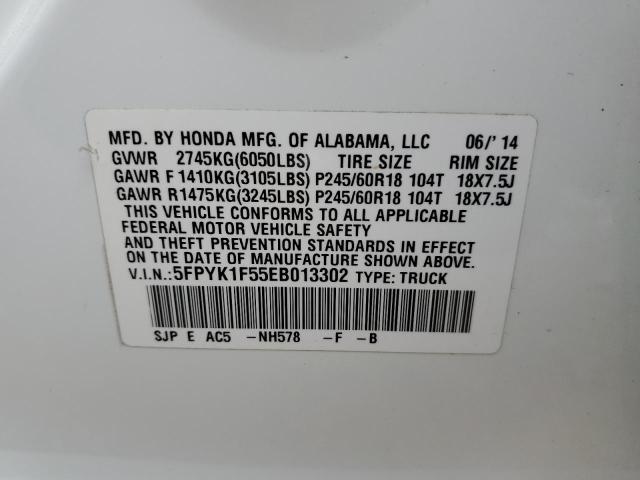 Photo 10 from auction – 2014 HONDA RIDGELINE with VIN 5FPYK1F55EB013302