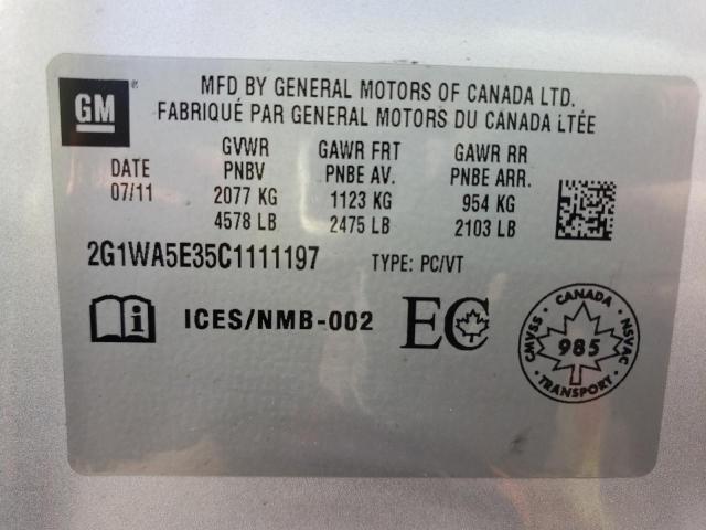 Photo 10 from auction – 2012 CHEVROLET IMPALA LS with VIN 2G1WA5E35C1111197