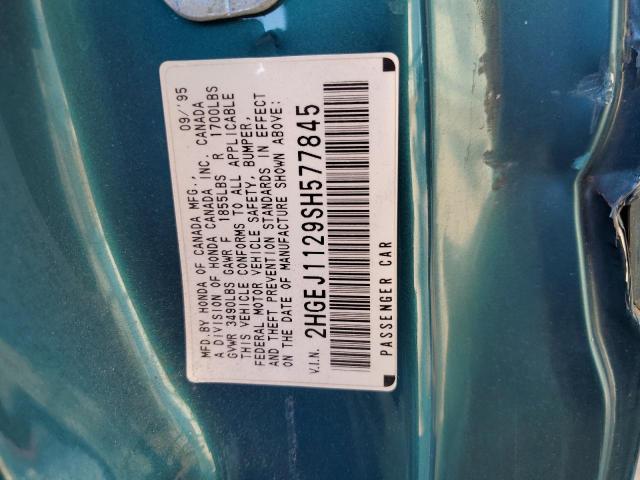 Photo 10 from auction – 1995 HONDA CIVIC with VIN 2HGEJ1129SH577845