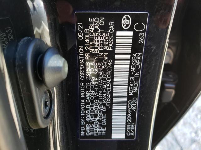 Photo 10 from auction – 2021 TOYOTA COROLLA SE with VIN JTDS4MCE5MJ080746