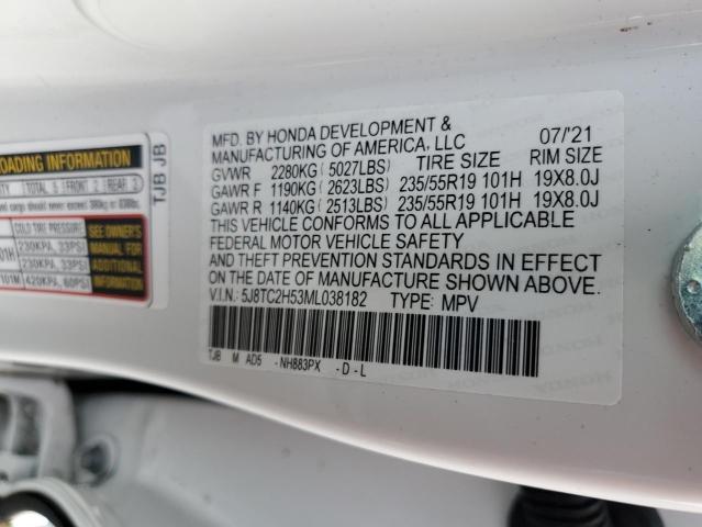 Photo 10 from auction – 2021 ACURA RDX TECHNO with VIN 5J8TC2H53ML038182
