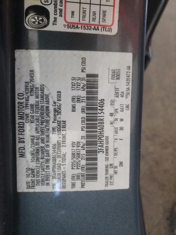 Photo 10 from auction – 2011 FORD FUSION SE with VIN 3FAHP0HA0BR154406