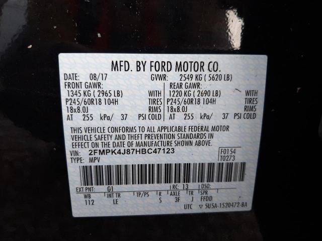 Photo 10 from auction – 2017 FORD EDGE SEL with VIN 2FMPK4J87HBC47123