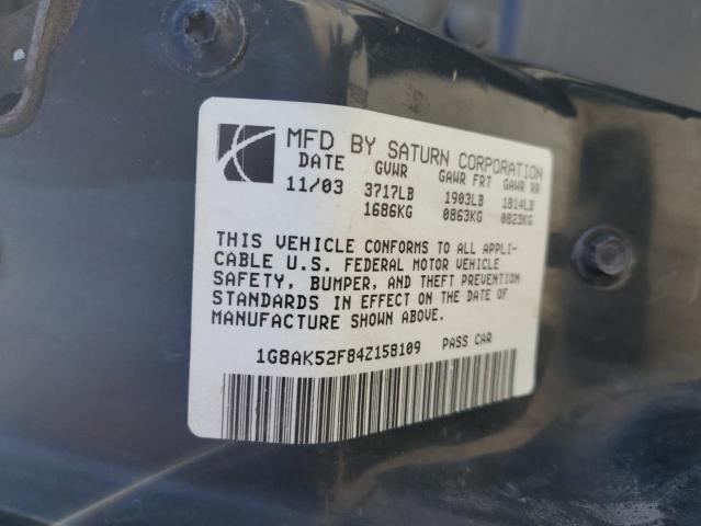 Photo 10 from auction – 2004 SATURN ION LEVEL with VIN 1G8AK52F84Z158109