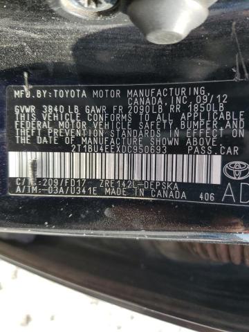 Photo 10 from auction – 2013 TOYOTA CORROLA with VIN 2T1BU4EEXDC950693