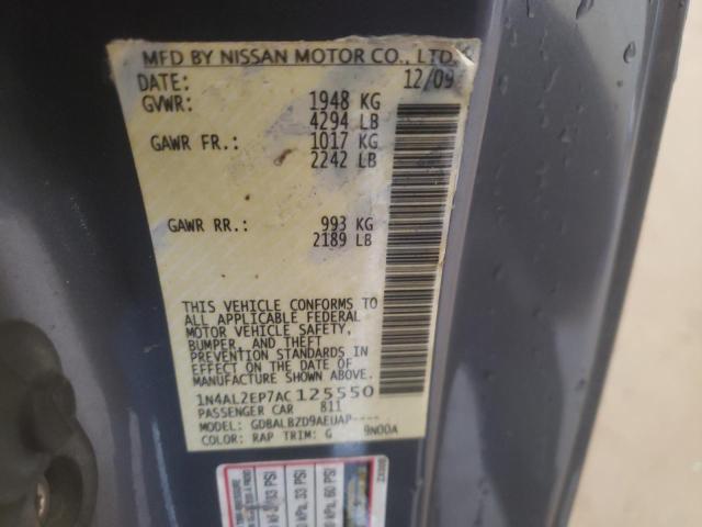 Photo 10 from auction – 2010 NISSAN ALTIMA S with VIN 1N4AL2EP7AC125550