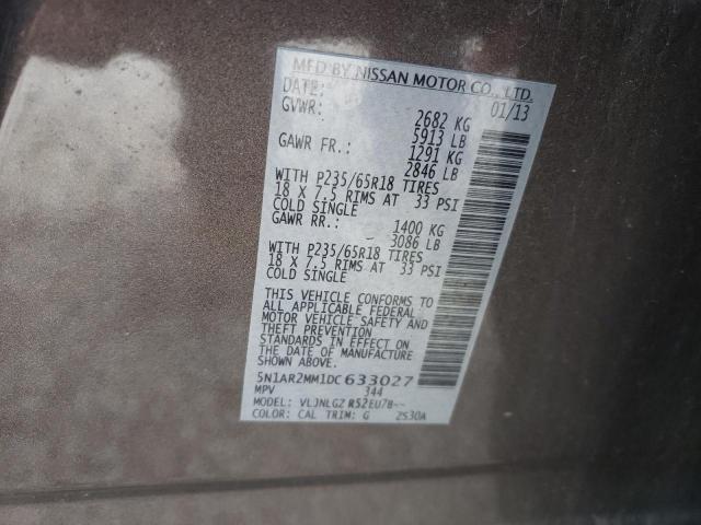 Photo 10 from auction – 2013 NISSAN PATHFINDER with VIN 5N1AR2MM1DC633027