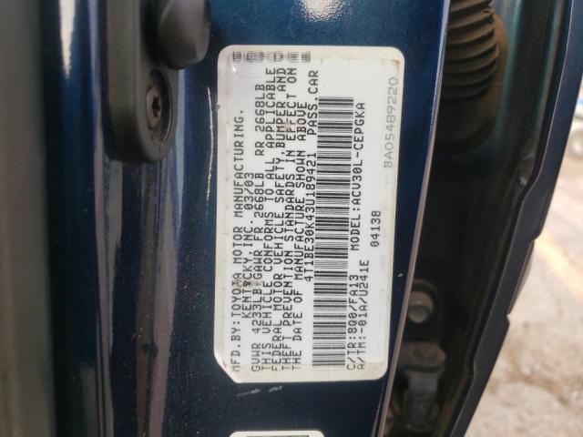 Photo 10 from auction – 2003 TOYOTA CAMRY LE with VIN 4T1BE30K43U189421