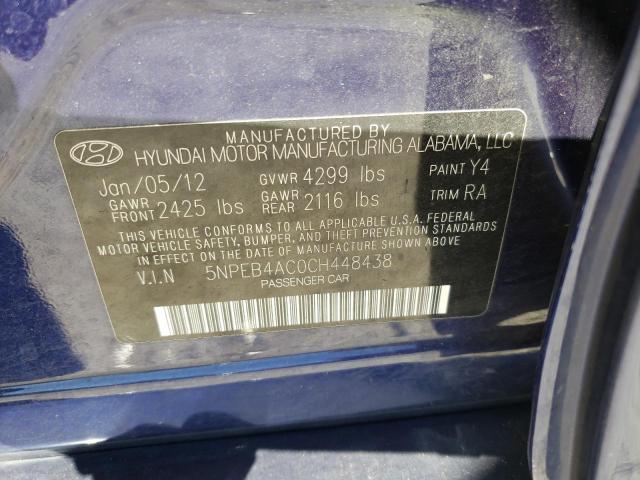 Photo 10 from auction – 2012 HYUNDAI SONATA GLS with VIN 5NPEB4AC0CH448438