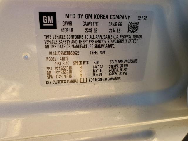 Photo 10 from auction – 2022 BUICK ENCORE PRE with VIN KL4CJESMXNB526231