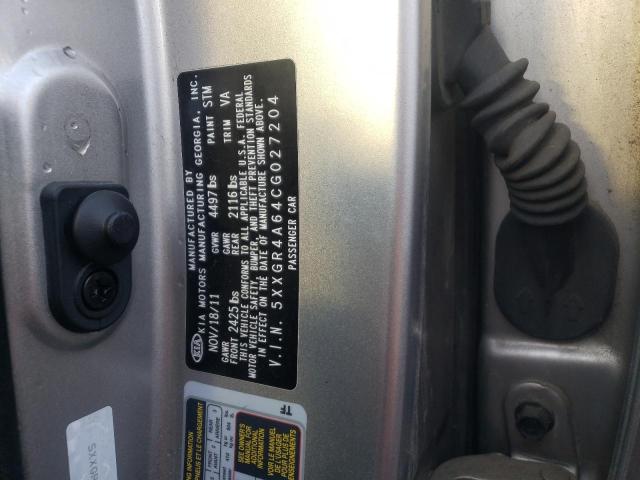 Photo 10 from auction – 2012 KIA OPTIMA SX with VIN 5XXGR4A64CG027204